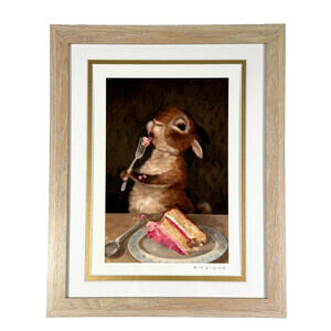 Alison Friend - Cake Thief - Time Limited Edition Bunny Art Print - COA - Framed